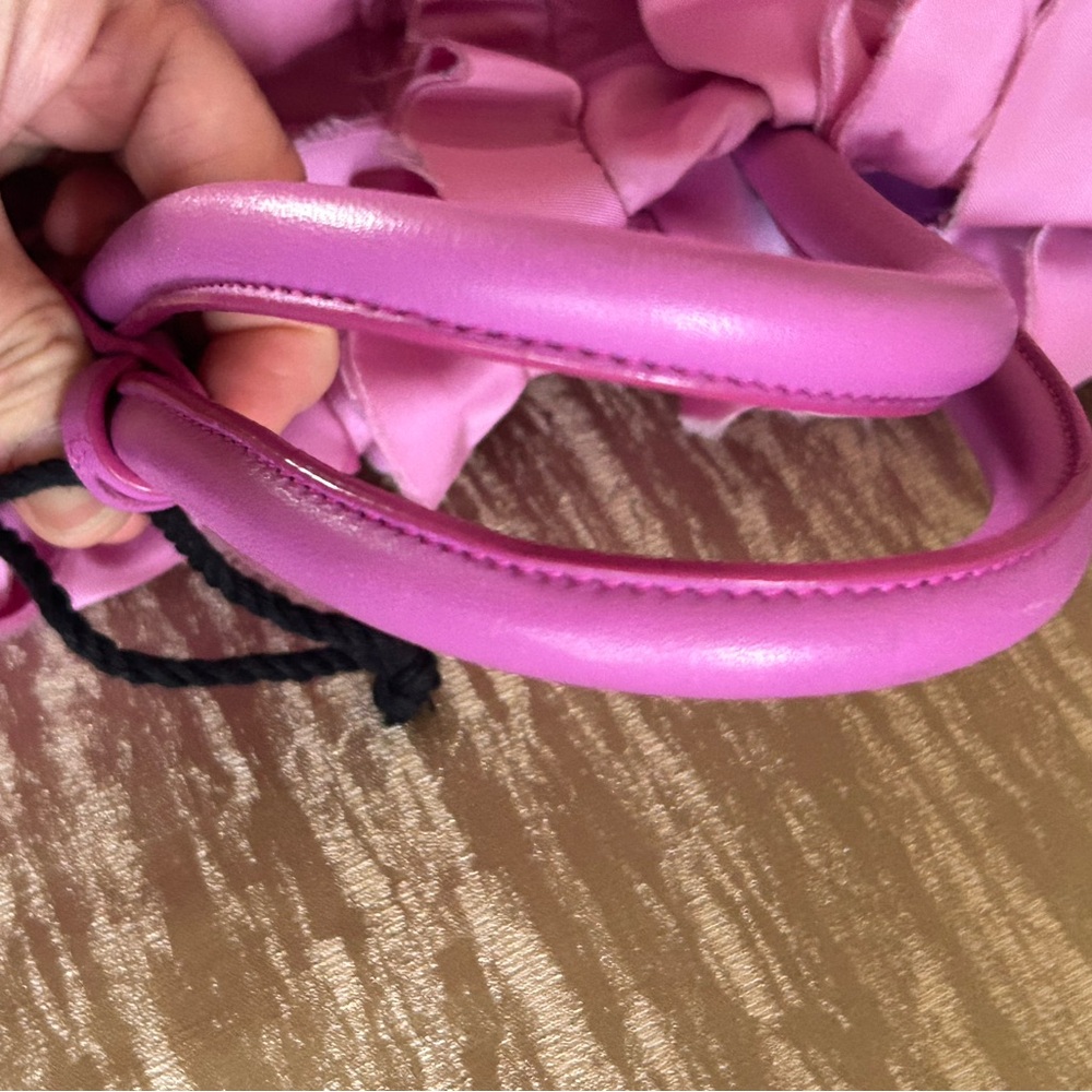 Prada Tessuto origami ruffled nylon tote hand bag pink Italy - Picture 16 of 16